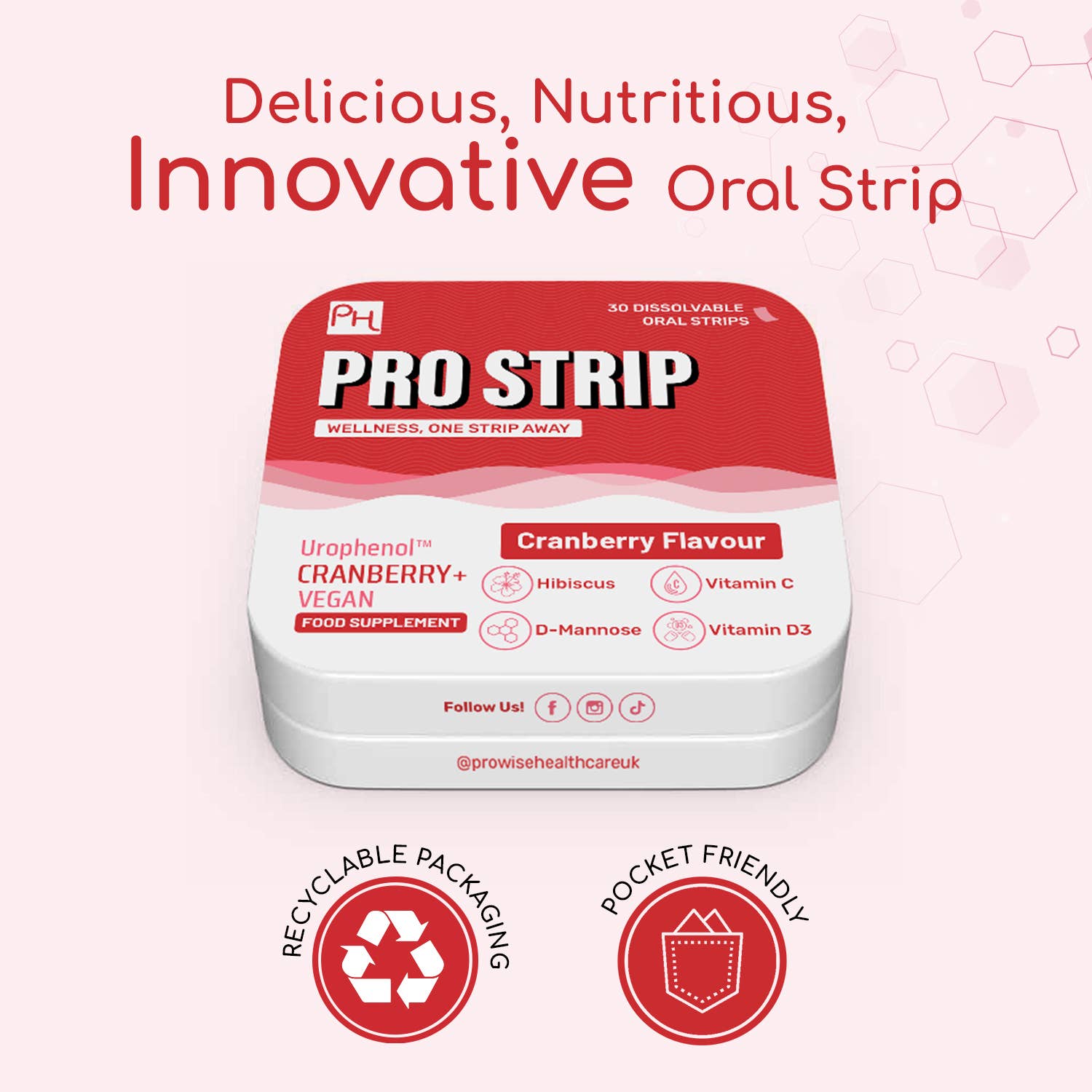 Innovative and nutritious PROSTRIP®️ oral strip packaging