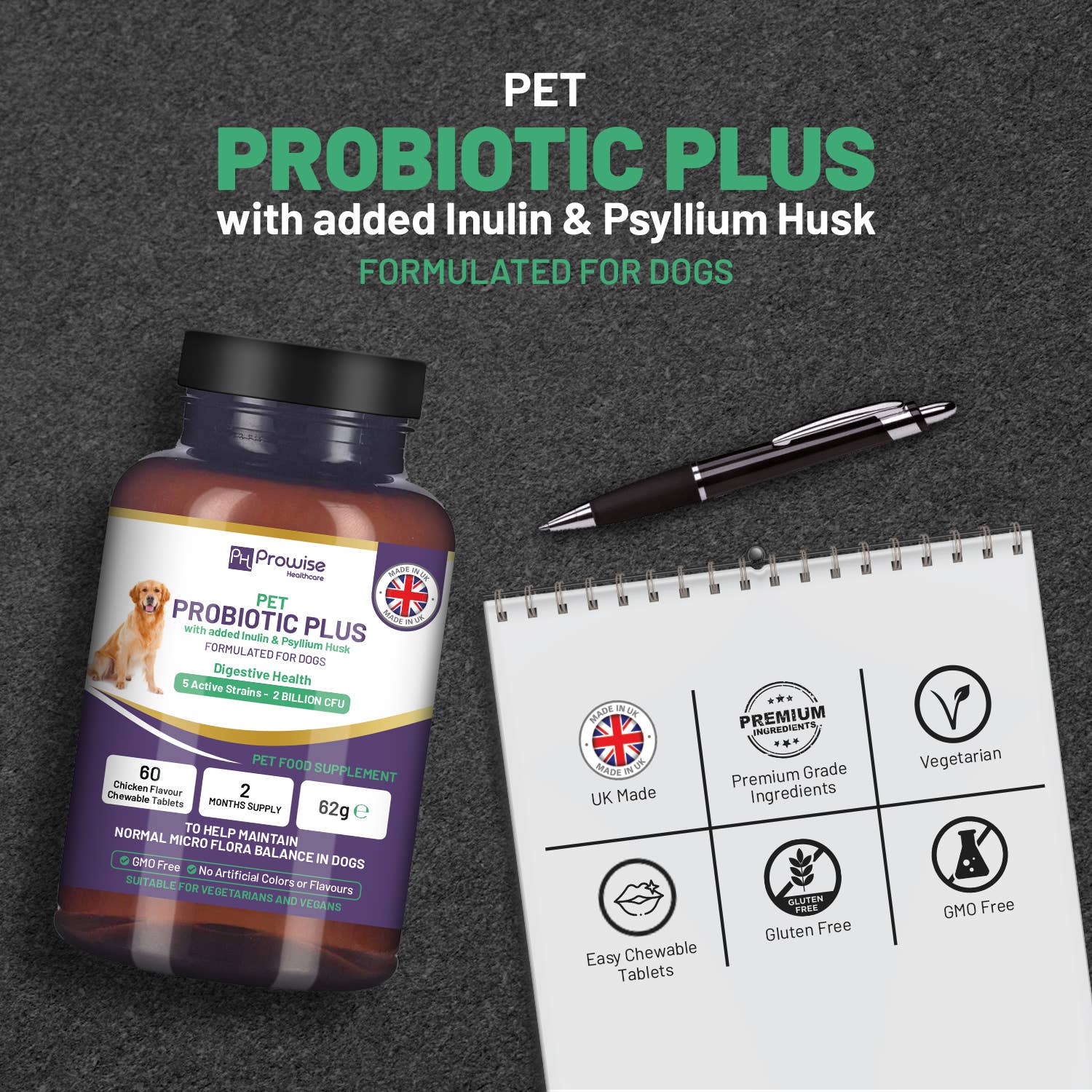 Pet Probiotic Plus bottle with premium quality features