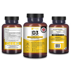 three bottles of vitamin d3 and vitamin d3