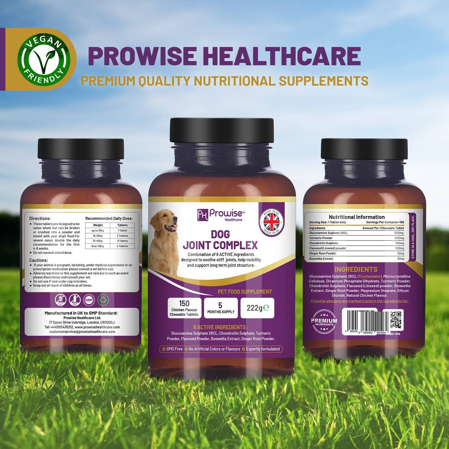 Prowise Healthcare dog joint supplement bottles