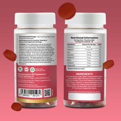 two bottles of vitamins on a pink background