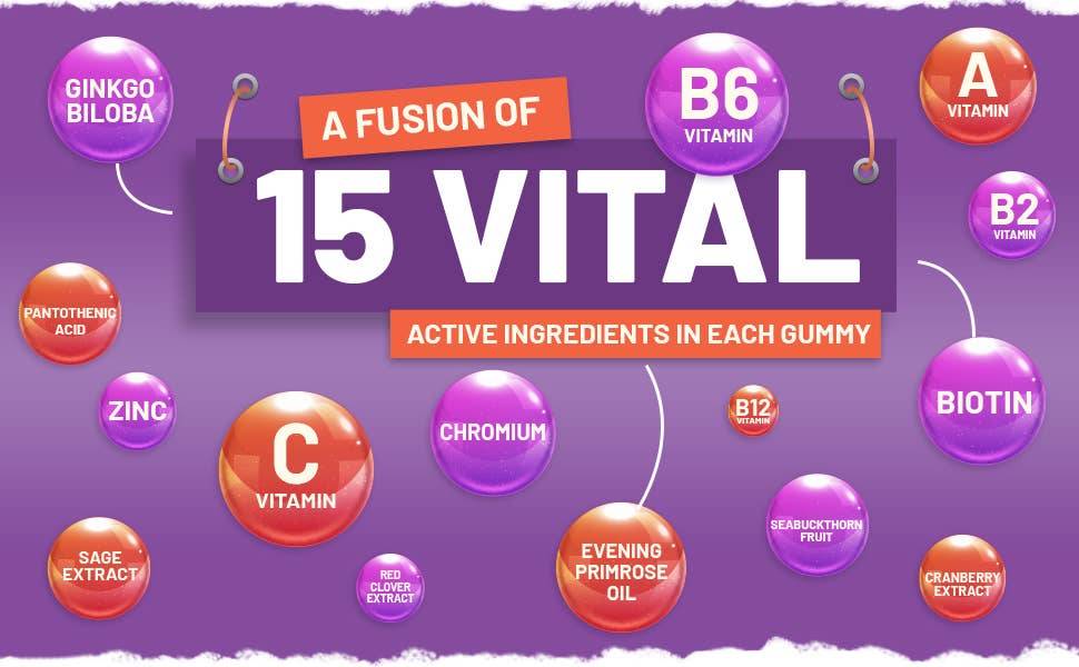 a bunch of vitamins that are on a purple background