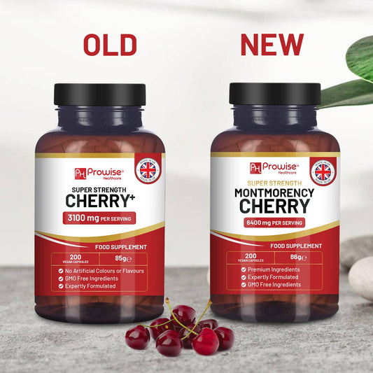 Comparison of old and new Montmorency Cherry capsules