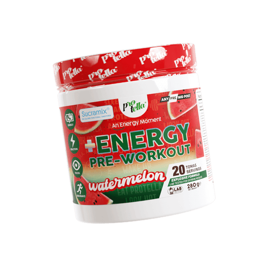 a jar of watermelon energy pre - workout powder