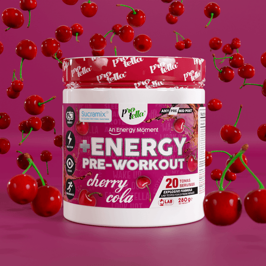 Pre-Workout Cherry Cola 280g with floating cherries