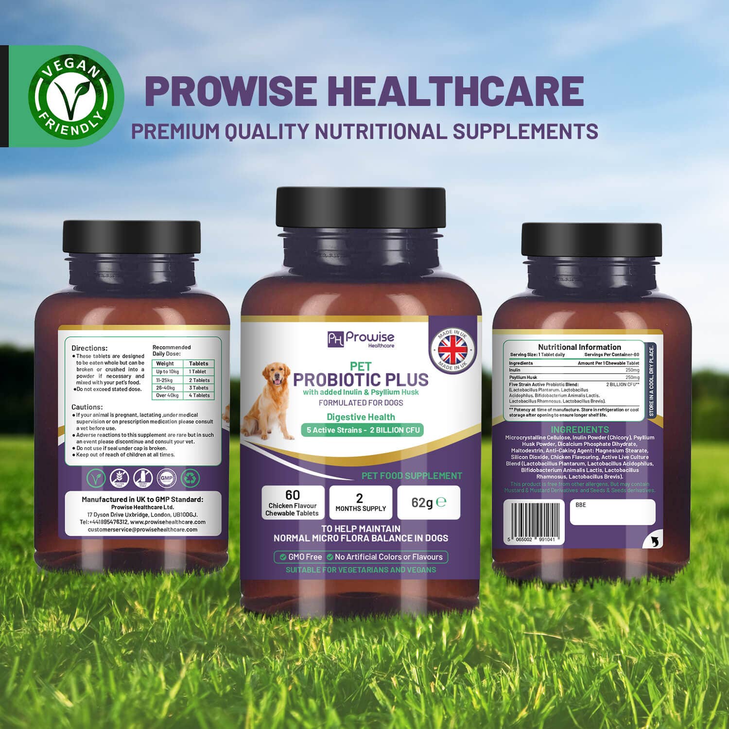 Prowise Healthcare Pet Probiotic Plus supplement bottles