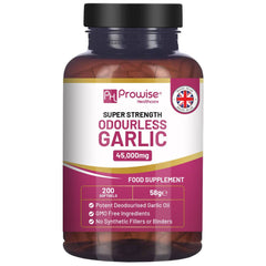 a bottle of prowise super strength garlic capsules