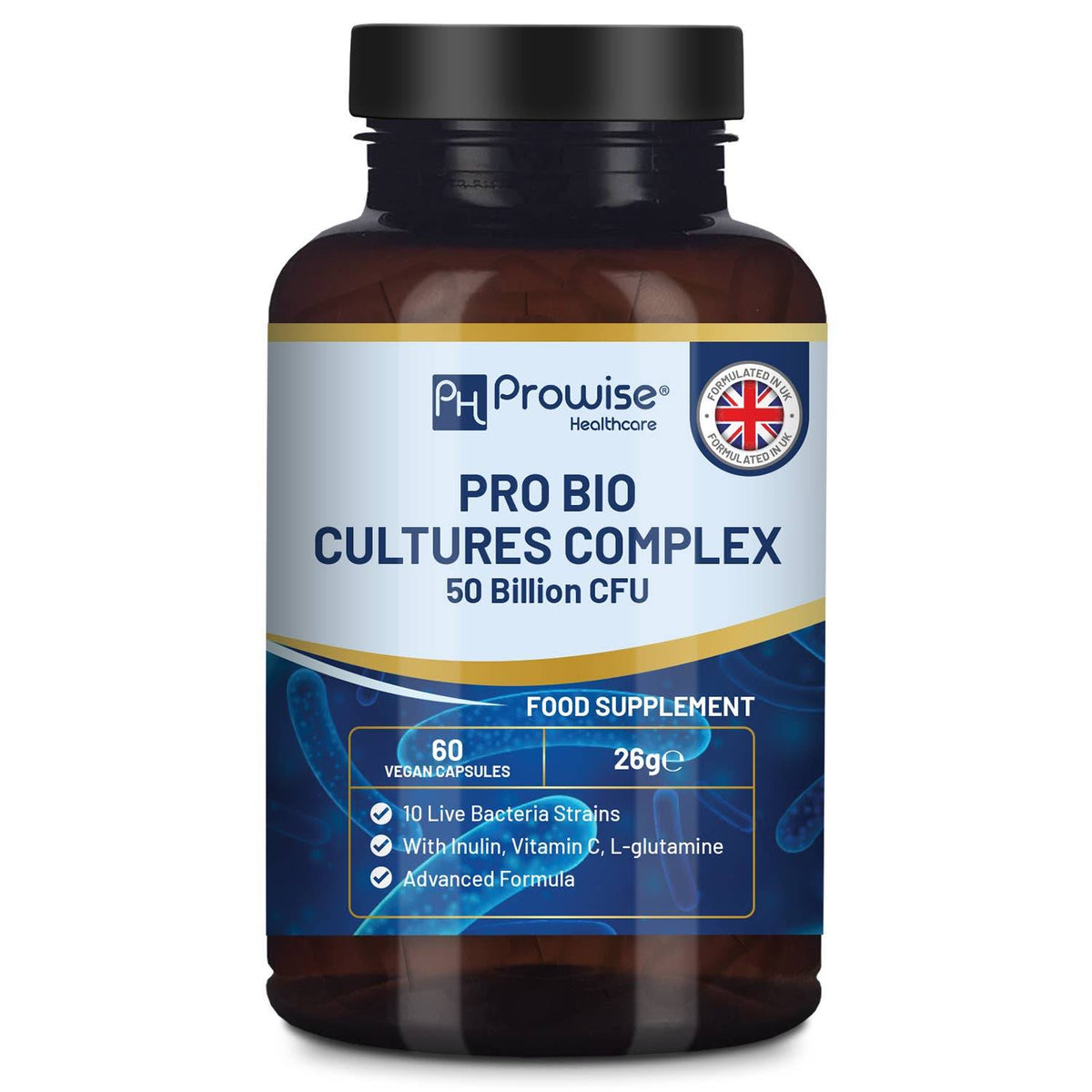 a bottle of pro bio culture complex