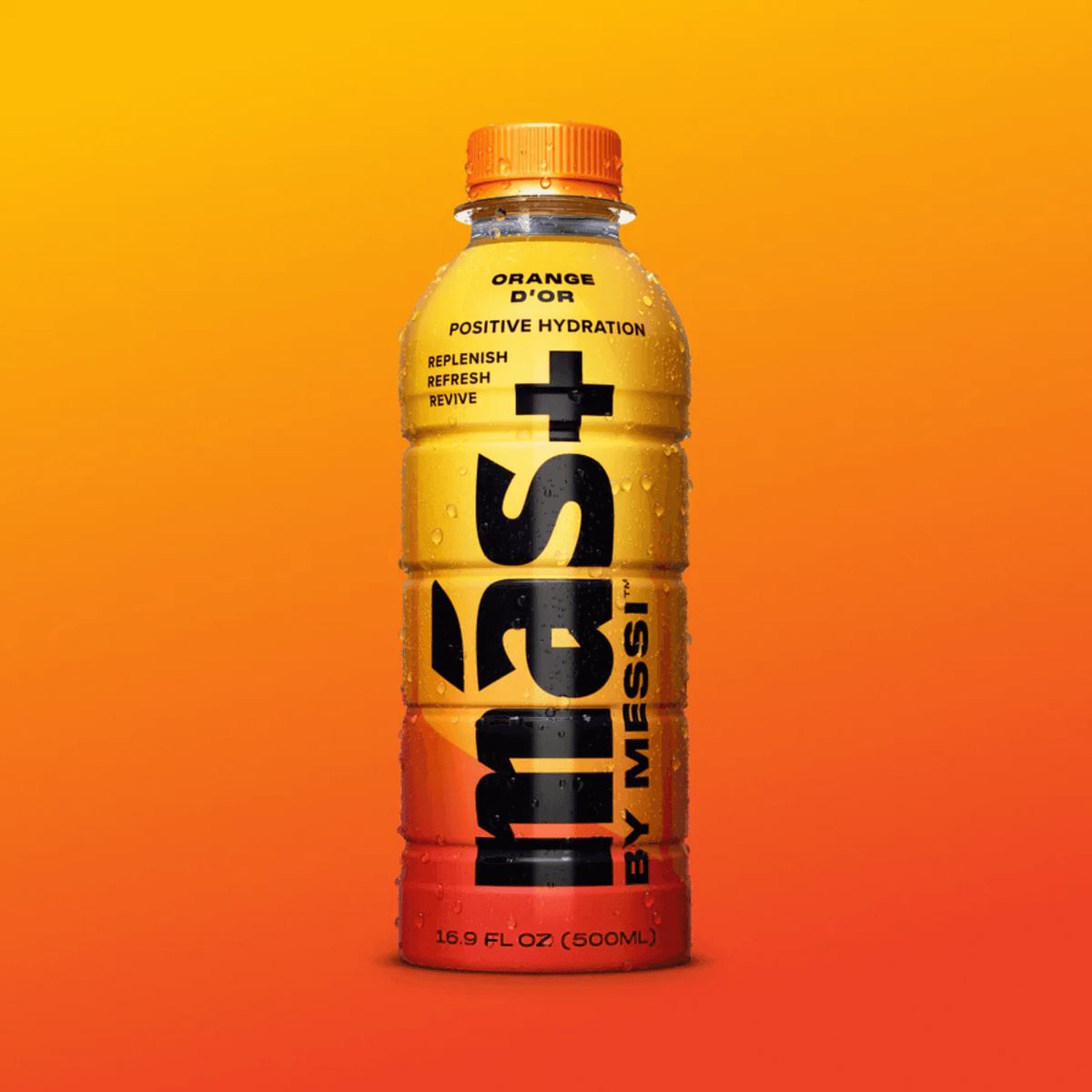 Mas+ by Messi Orange d'Or 500ml soda bottle