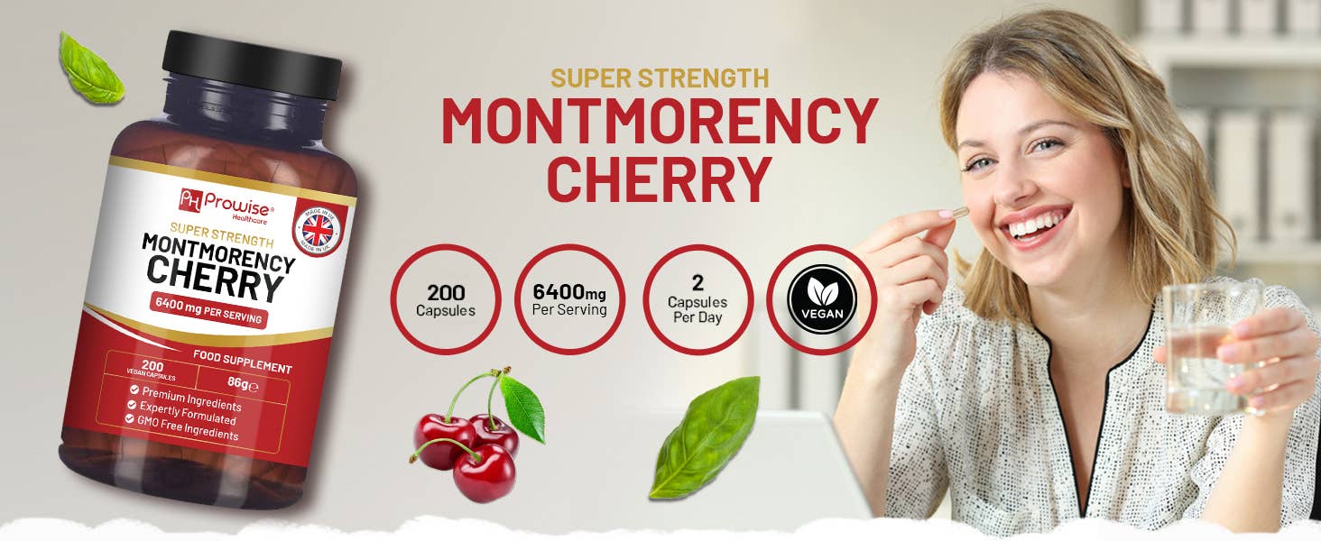 Montmorency Cherry capsules with serving details