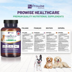 Pet Probiotic Plus bottle with multilingual information